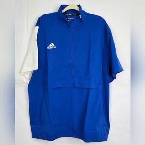 Adidas men's Stadium pullover half zip jacket short sleeve size Medium Blue